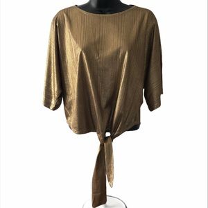 NWT Bishop & Young Mara Side Tie Top in Gold